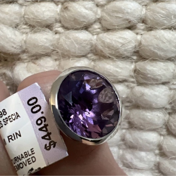 Sz 7 Amethyst Bezel Statement Ring (9 ct. t.w.) Orig $450 Macy’s Fine Jewelry - Picture 3 of 12